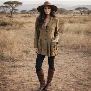 CAbi Treasure Hunter Collector 840 Steampunk Bohemian Bronze Trench Coat sz M